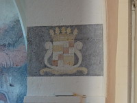 France, Ain, Le Plantay, Eglise, Peinture murale, Blason